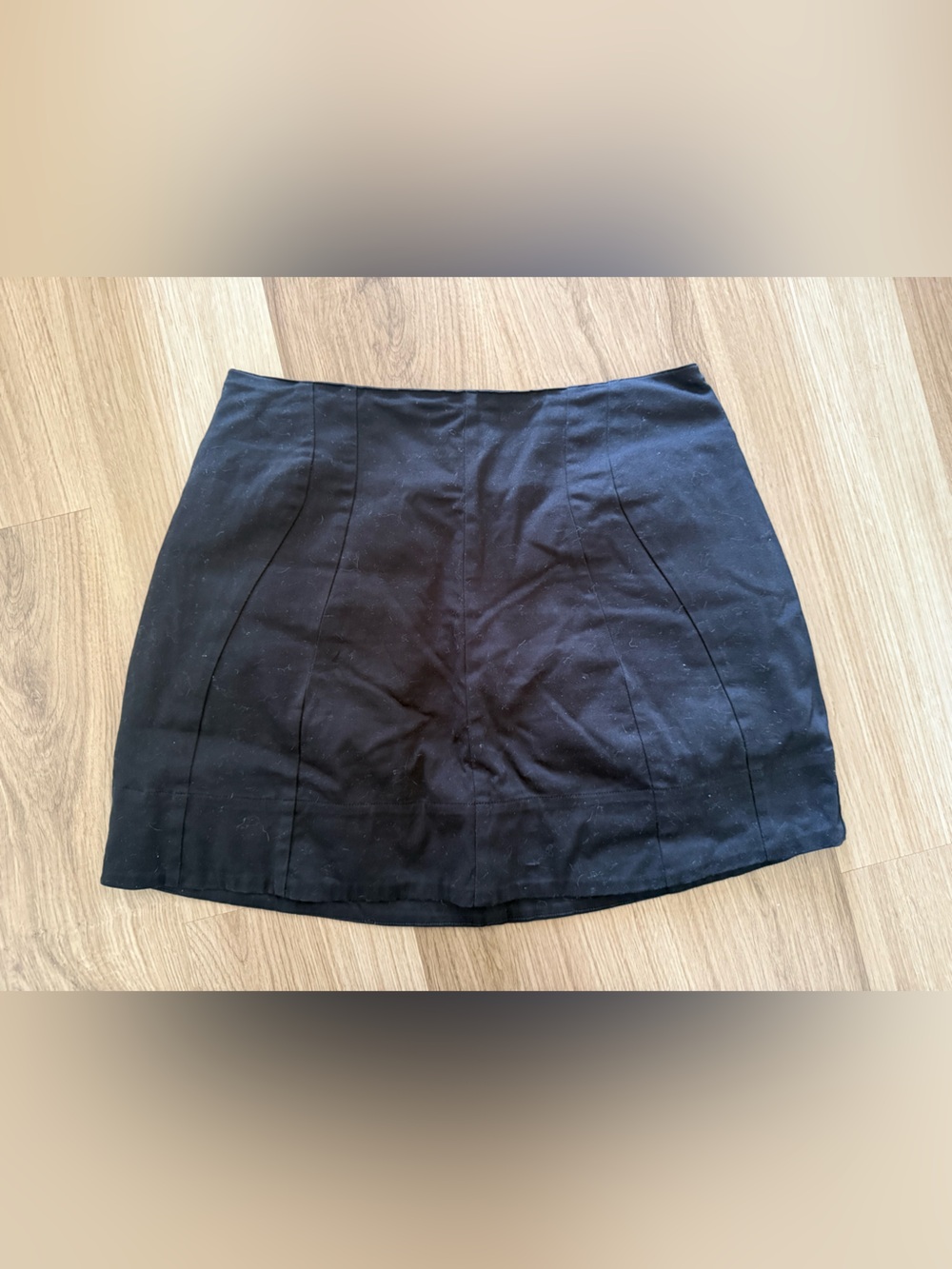 Anthropologie Black Panel Mini Skirt